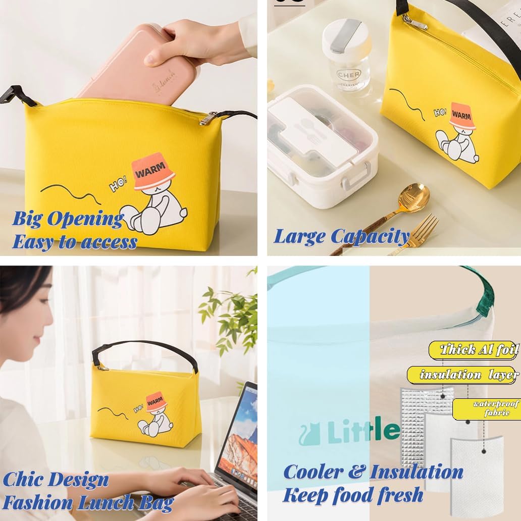 Bolsa De Almuerzo Aislada, Lonchera Aislada Para Adultos Para Hombres Y Mujeres Bolsa Enfriadora Simple Bento Bolsa De Alimentos De Alta Capacidad