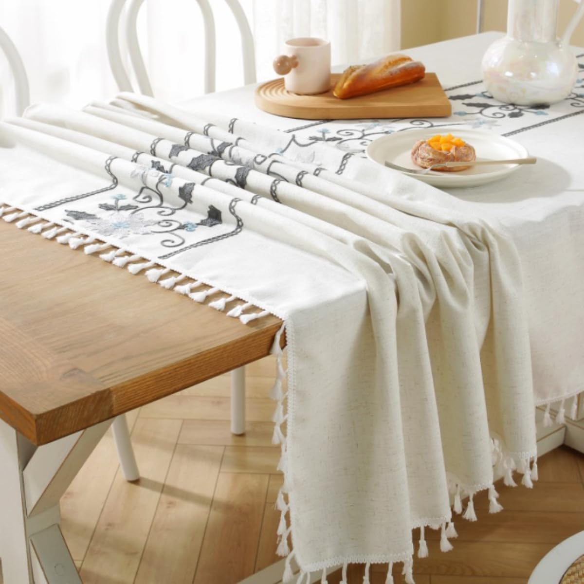 Mantel Antimanchas Rectangular 140x240cm Algodón Jacquard Impermeable Hilo Brillante TILU Oro