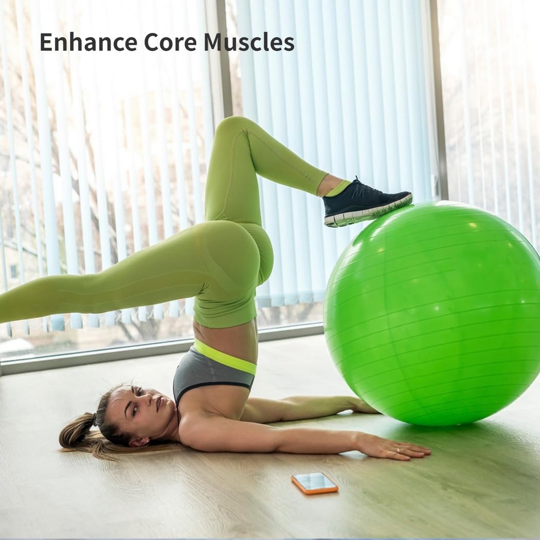 Juego de equipo de batería cardiovascular, pelota de equilibrio de fitness de 26 pulgadas con bomba, palos de tambor cardiovascular de 3.2 onzas, pelota de ejercicio aeróbico para
