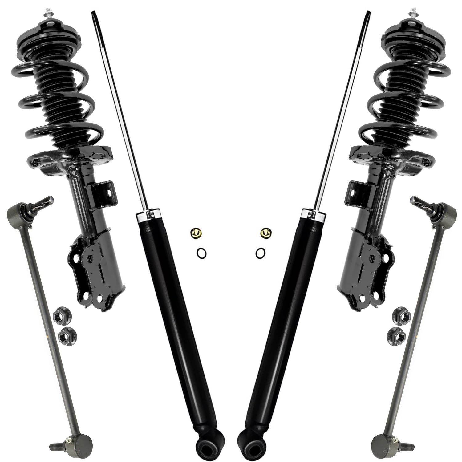 Detroit Axle - 6pc Struts Shocks Kit for Hyundai 2016-2019 Sonata Kia Optima, 2 Front Struts with Coil Spring 2 Rear Shock Absorbers 2 Front Sway Bars