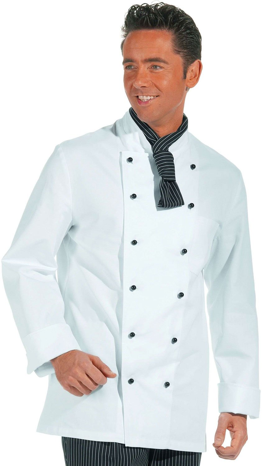 Leiber - Chaquetilla de cocinero (manga larga), color blanco