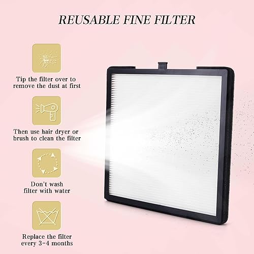 Miniatura 10 de ZUZUXIA Potente colector de polvo de uñas de 80 W para uñas acrílicas, ventilador de ventilación, colector de plumero al vacío con 2 filtros