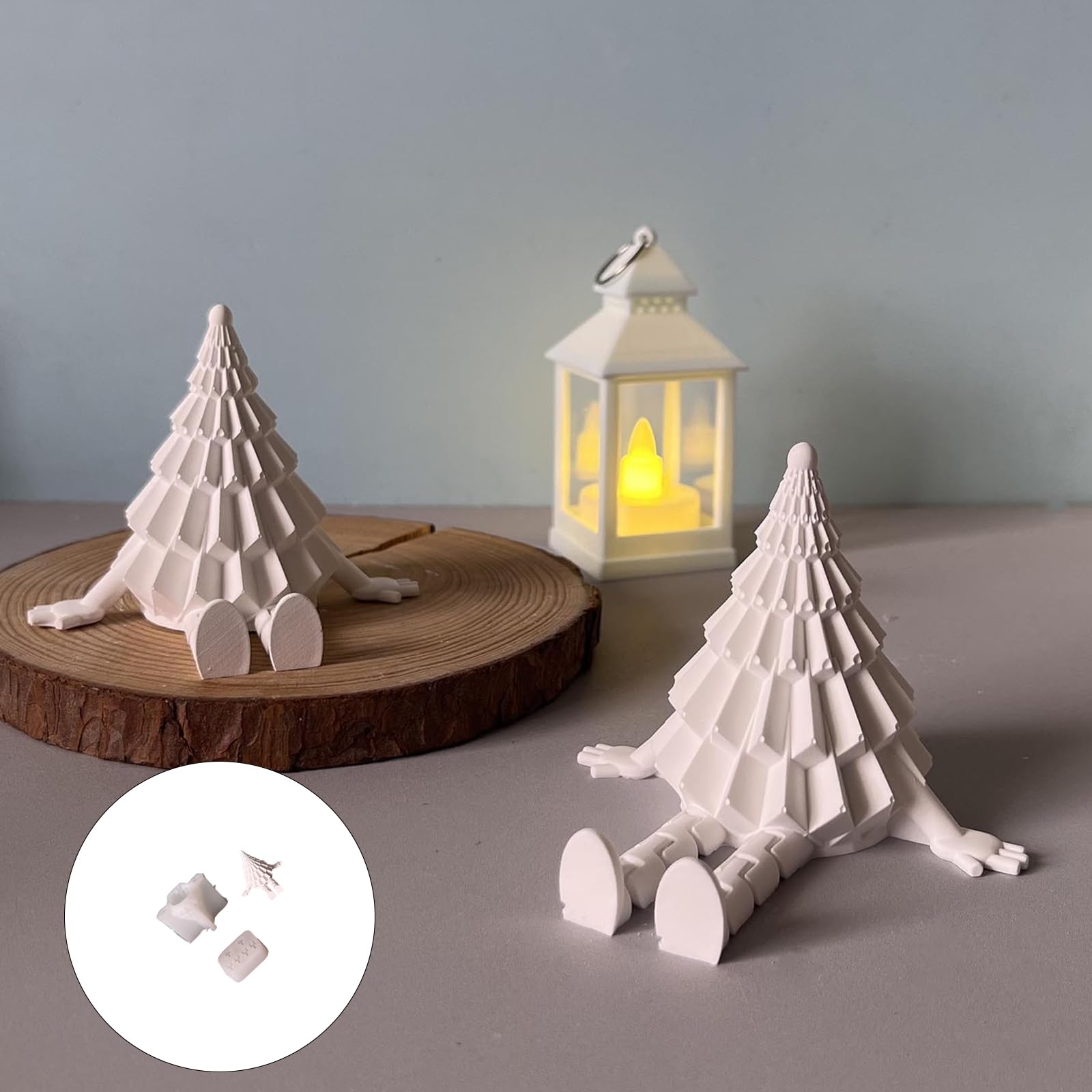 Moldes de silicona hechos a mano para árbol de Navidad, moldes de silicona, adornos de yeso, suministros de manualidades, accesorios de fundición, árbol de Navidad, adorno de bebé de silicona