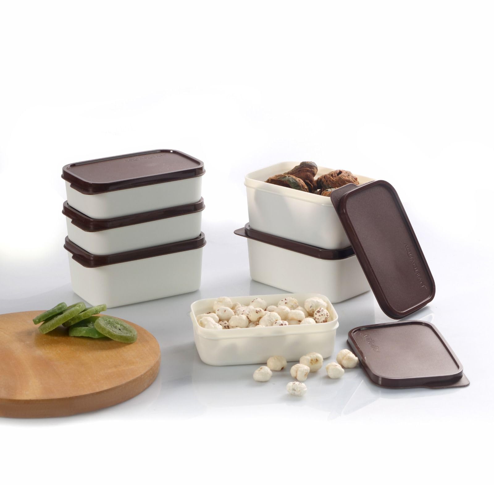 HAKKU Storage Box with Lid Set of 6(3x500ml & 3x250ml) BPA Free Food Grade Plastic Container|Microwave & Dishwasher Safe|Airtight Leak Proof (2.250, Ivory Chocolate, 6, Rectangle Container) (B0CGJHV16R) Amazon Price History, Amazon Price Tracker