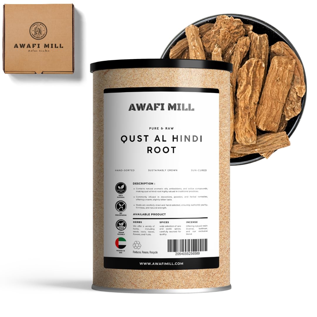 AWAFI MILL Qust al Hindi - Raw and Natural Indian Costus Root | Premium Quality Herbal Remedy - 100 g | 3.5 Oz