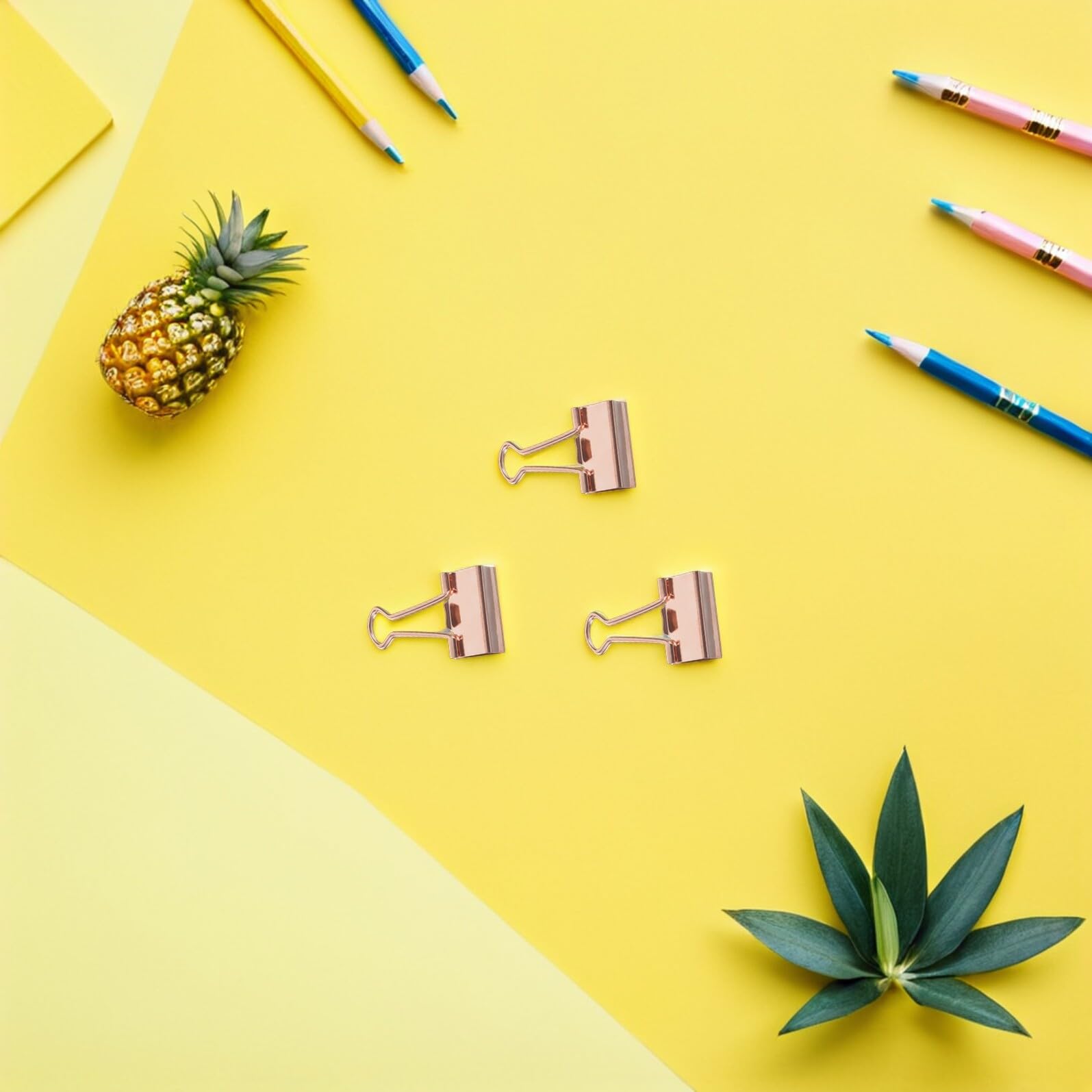 100pezzi Fermagli in Metallo Per Raccoglitori Oro Rosa Clip Per Documenti Organizer Per Ricevute e Quaderni Portadocumenti Robusto