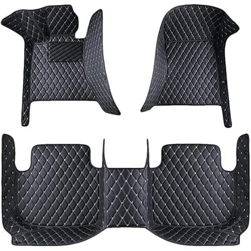 Custom Leather Car Floor Mats for Mazad 3 Sedan Wagon 2020 2021 2022 2023 2024 2025, Car Floor Mats Anti Slip Mat Full Coverage Front Rear Carpet Waterproof Auto Liner,G-Black+Beige