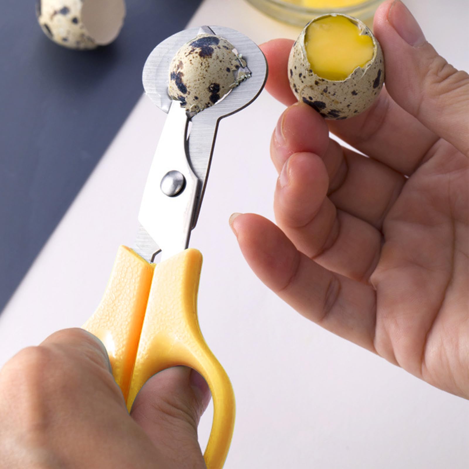 Cortador de Huevos de Codorniz, Tijeras para Abrir y Cortar Huevos con Cuchilla de Acero Inoxidable, Herramienta de Cocina
