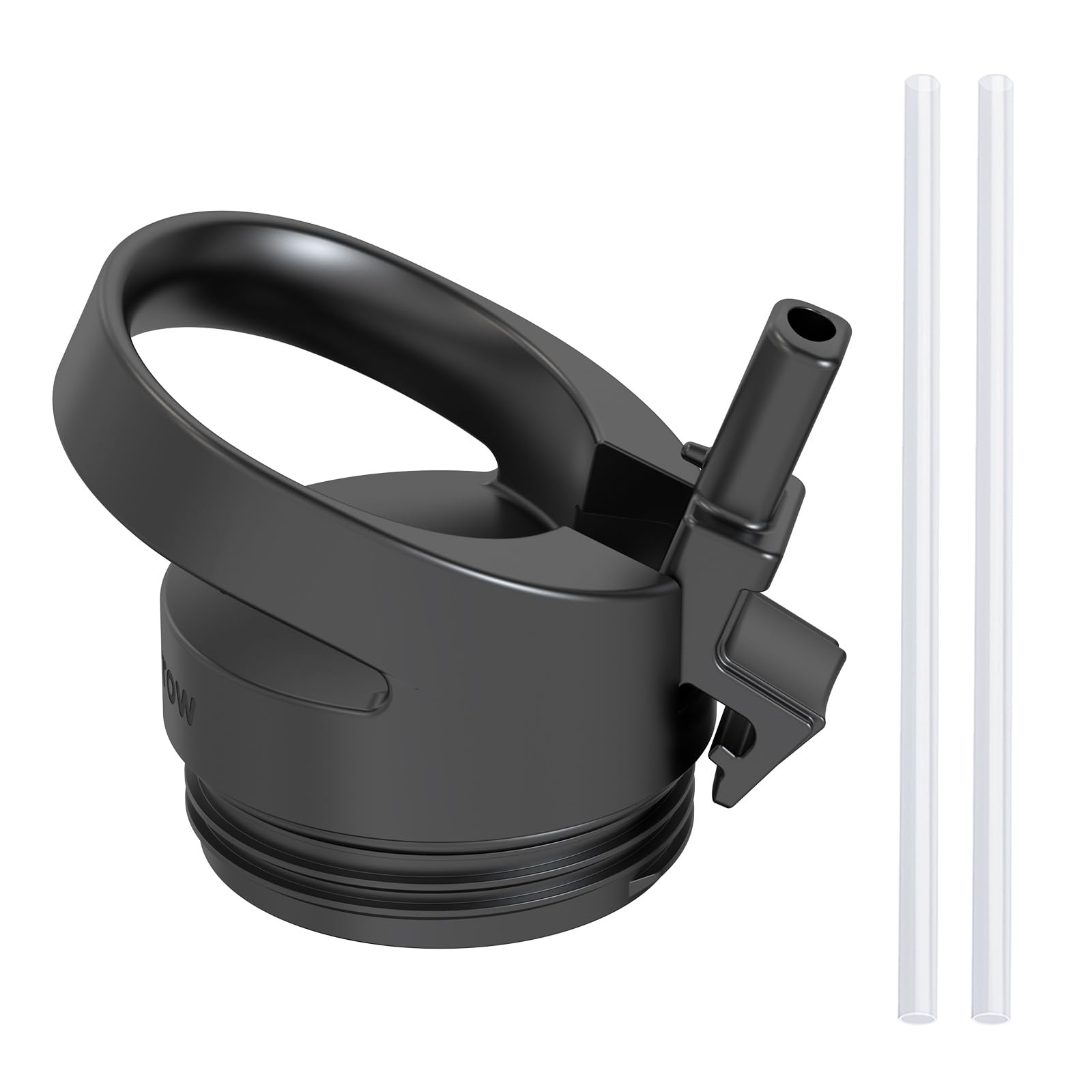 Super Sparrow Straw Cap for Wide Mouth - Leakproof - Ergonomic Straw Lid for Easy Carrying - BPA-Free & Toxin-Free - Dishwasher Safe -2.0 Version Black
