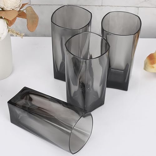 Miniatura 10 de Topsky Vasos de agua de plástico de 20 onzas, juego de 8 vasos transparentes irrompibles de acrílico transparente reutilizable para jugo para fiesta