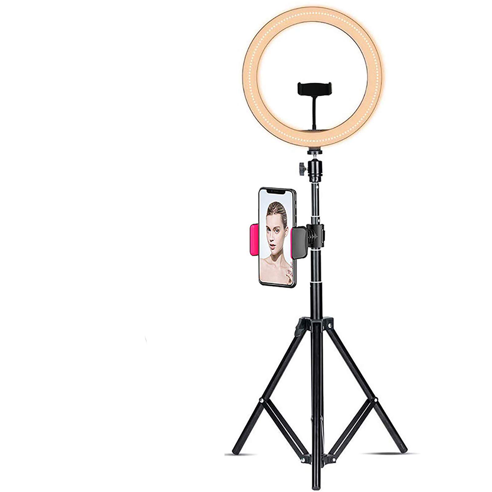 Luce ad anello a LED da 10 pollici con supporto per treppiede e supporto per telefono, dimmerabile 3 modalità di luce per trucco Live Stream Video Fotografia