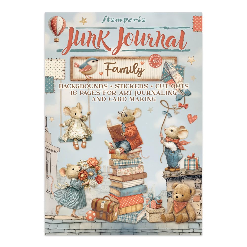 Stamperia - Junk Journal Stickers, Cut-Outs, and Backgrounds for Scrapbooks, Albums, Card Making, Bullet Journalling and More, Perfect for Hobbies, Crafts, and Gifting (Family)