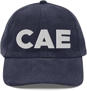 CAE Airport Hat (Embroidered Vintage Corduroy Cap) Flying to CAE Columbia Airport