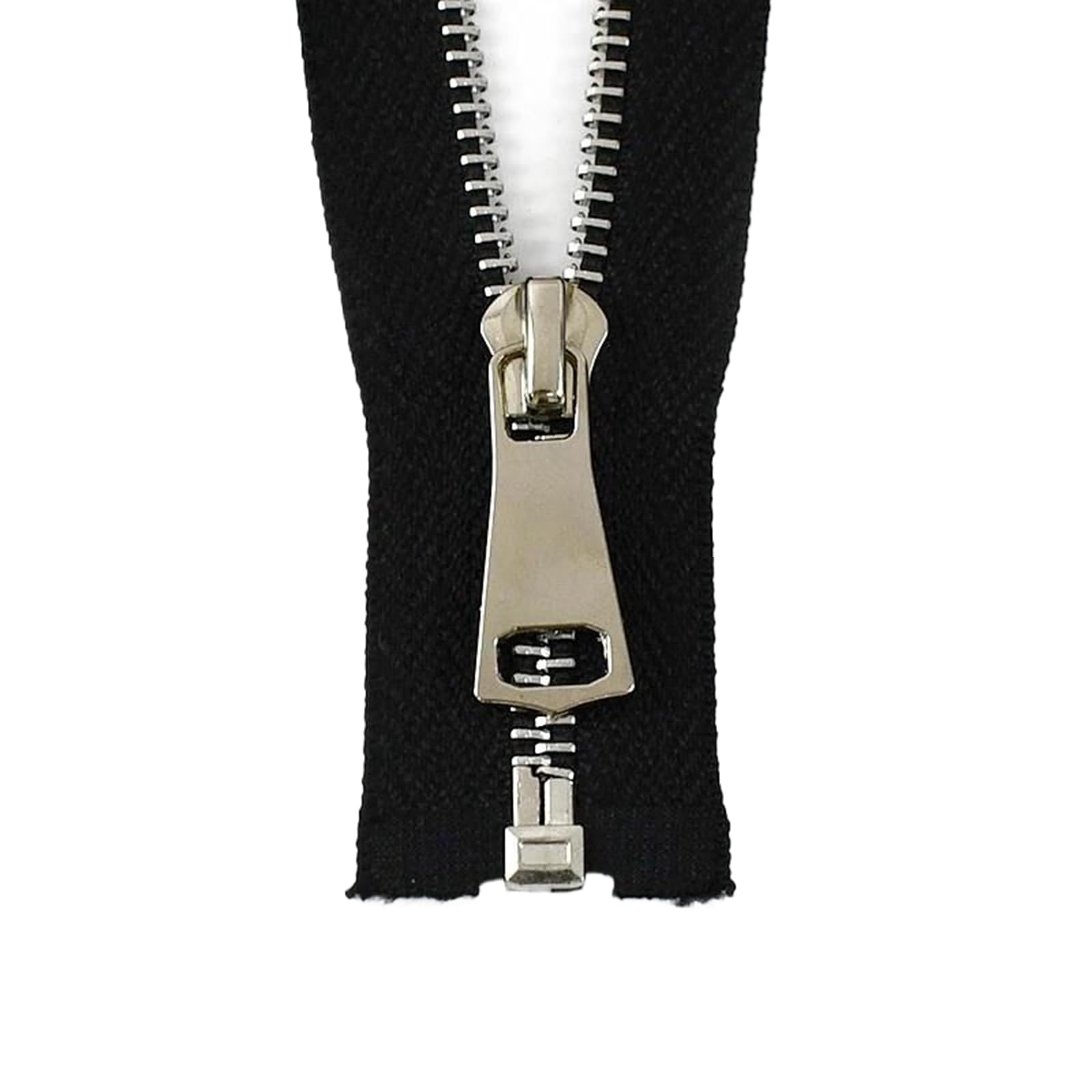 2pcs 40-120 cm 5# Metal Zipper Open-end Auto Lock Zips Sewing Zippers Single Slider Silver Teeth Zip, Black, No5,50cm