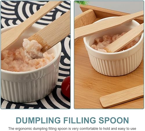 Miniatura 2 de Esparcidor de queso, mantequilla de madera, 12 unidades, esparcidor de queso de madera, cucharas de relleno de albóndigas, postre, crema de