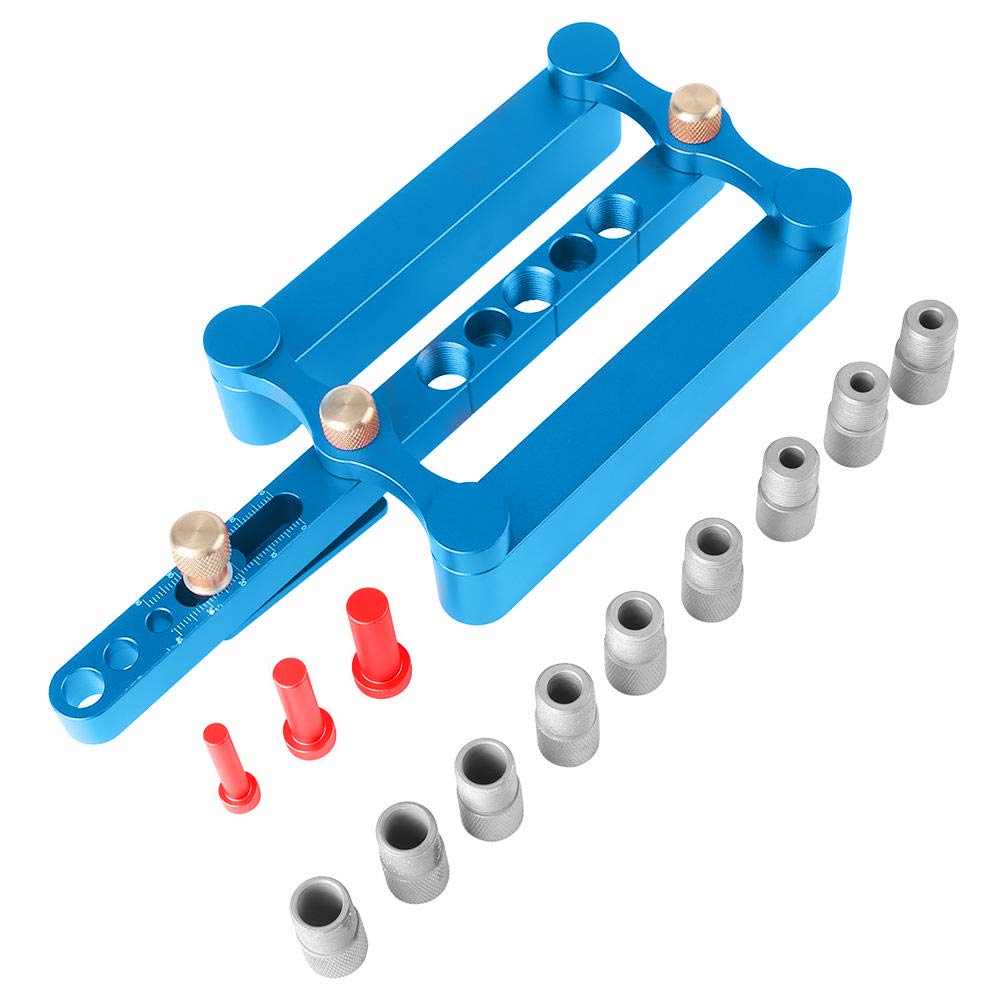 Woodworking Self Centering Dowelling Jig, 6/8/10mm Wood Dowel Hole Drilling Guide Positioner Locator Precise Drilling Tools