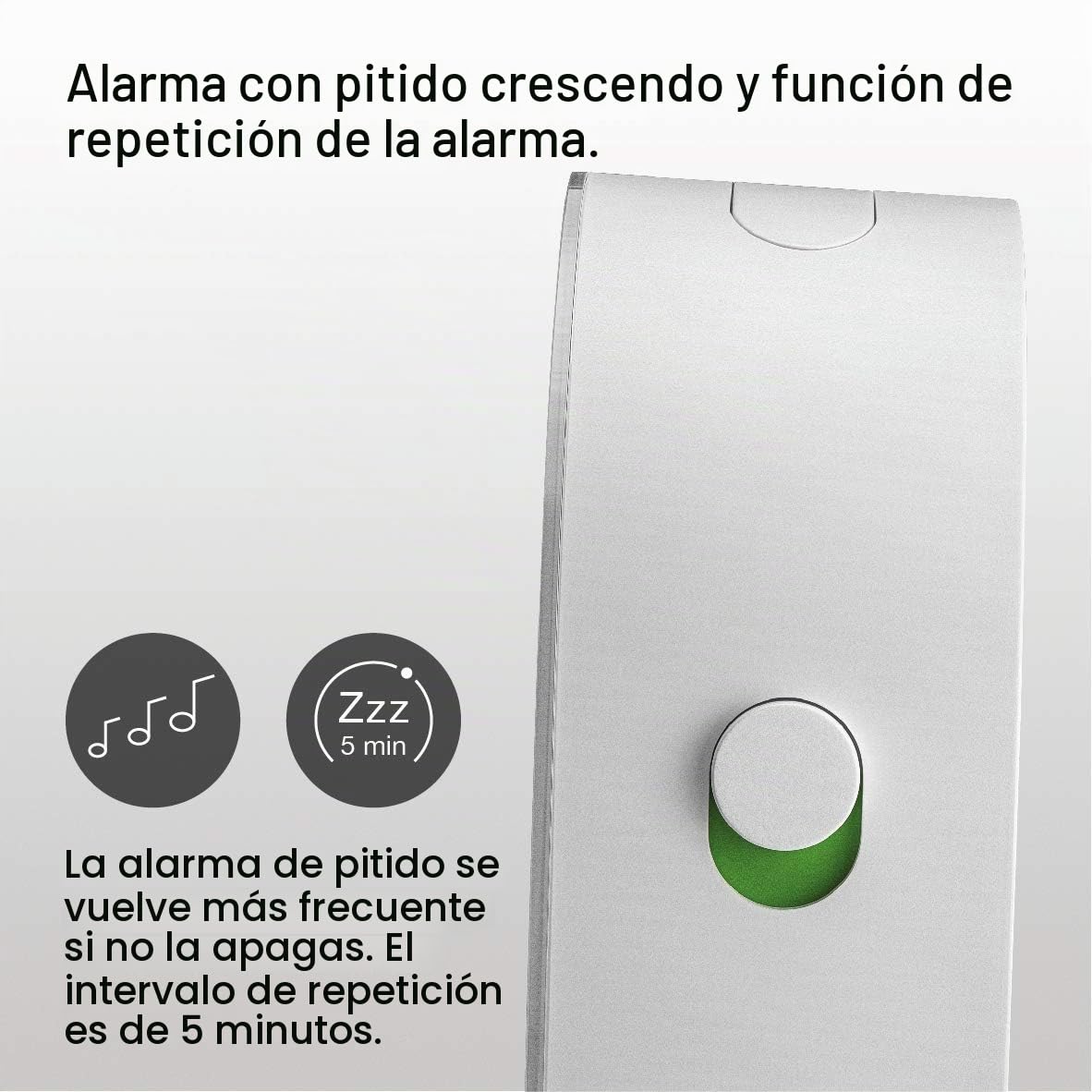Braun Classic Analogue Alarm Clock with Snooze and Continuous Backlight, Quiet Quartz Movement, Crescendo Beep Alarm in White, Model BC22W.
