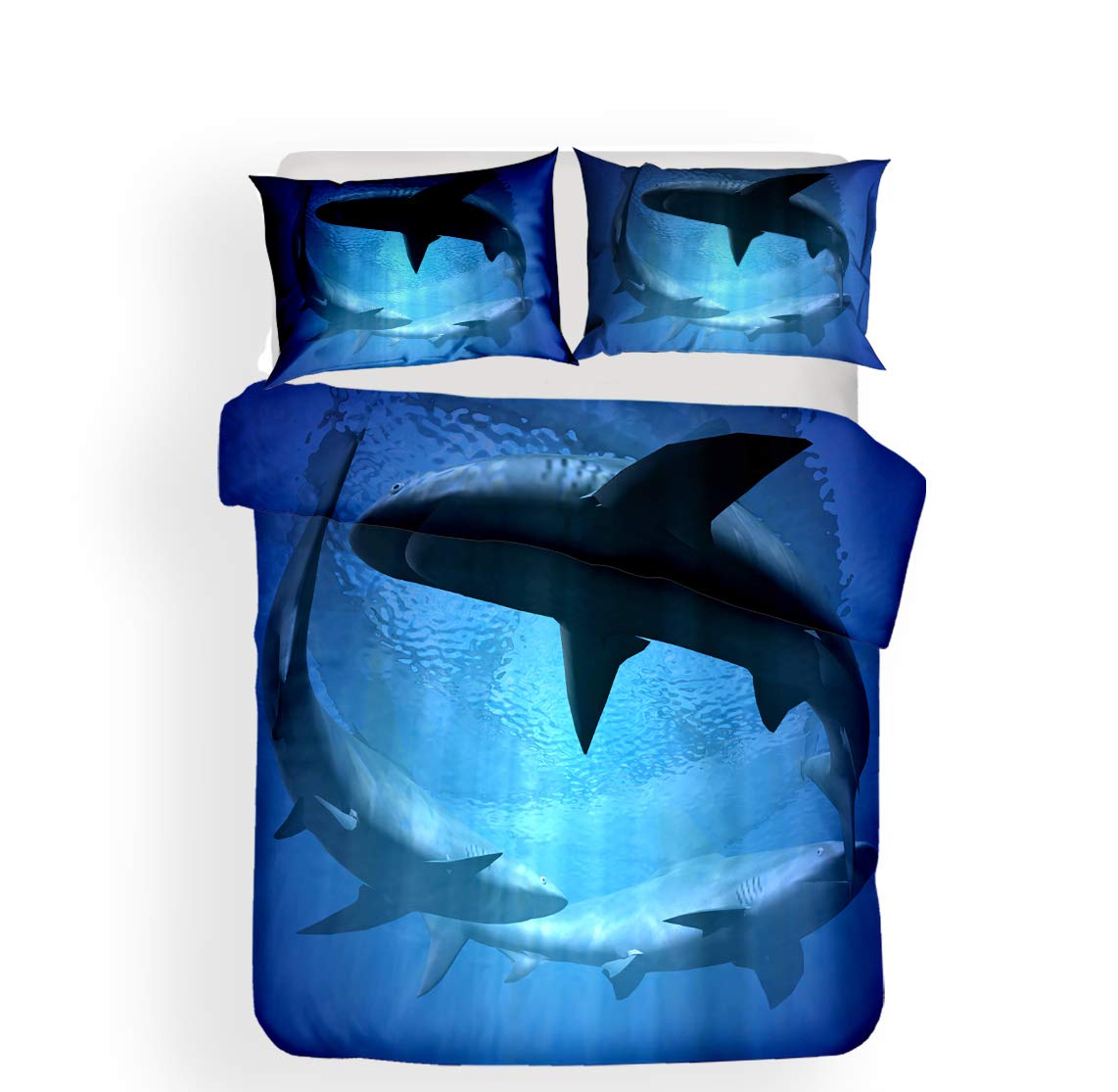 Fansu Juego De Ropa De Cama, 3 Piezas Funda De Edredón Con Cremallera 3D Diseño De Impresión Microfibra Poliéster, Funda De Edredón*1pcs, Funda De Almohada*2pcs (Guirnalda,260 * 220cm