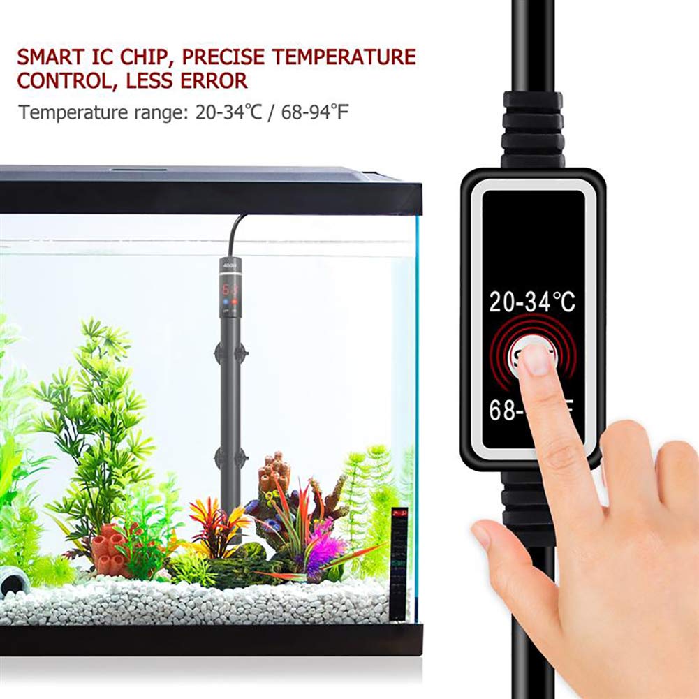 Titan-Tauchheizung für Aquarium, Heizstab für Süßwasser Salzwasser Aquarium mit Intelligent, 500 W (100 W)