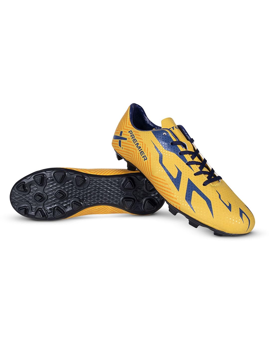 Vector X Premier Football Studs Football Shoes for Men (9, Yellow-Blue)