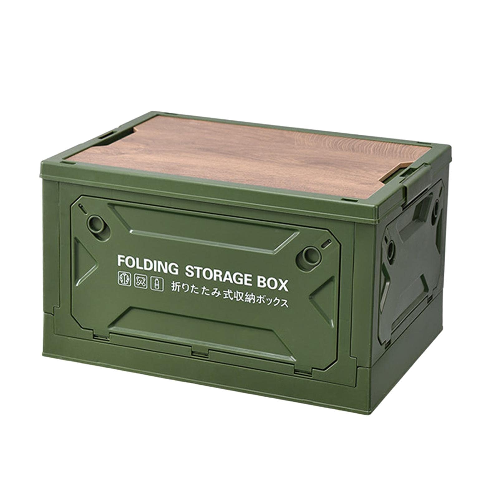 Amagogo Faltbare Aufbewahrungsbox mit Komfortablem Griff Große Multifunktionale Klappkiste mit Rädern Stabiler Lagerbehälter mit Stapelbarem Deckel Organizer, GRÜN