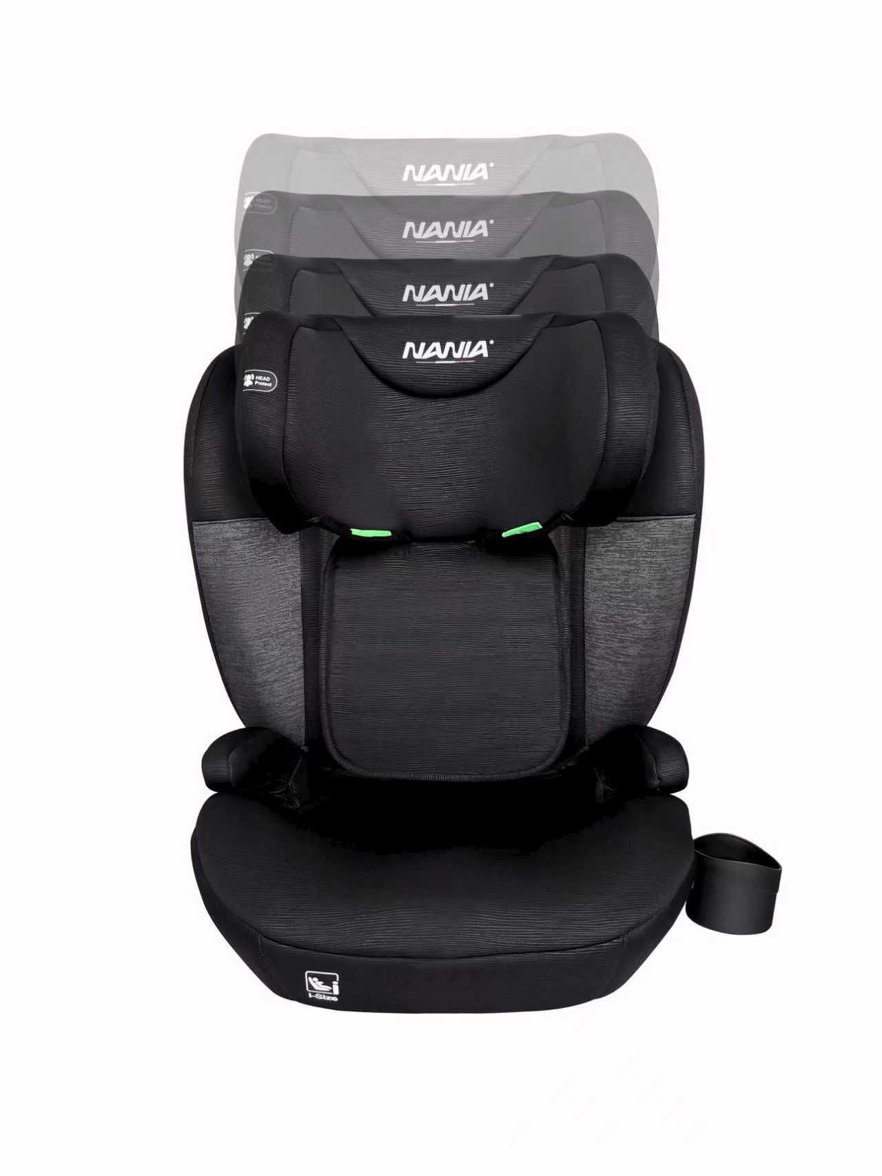 Nania, Torino, Seggiolino auto, 76-150 cm, da 9 a 36 kg, da 15 mesi a 12 anni, Poggiatesta regolabile con 12 regolazioni, Protezione laterale,Portabicchieri