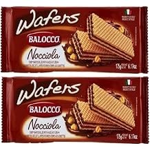 Balocco Wafers Hazelnut 175G Nocciola Cream Wafers Hazelnut Perfect Snacks Flavored Sandwich Biscuit Wafer Product of Italy Origin Pack of 2