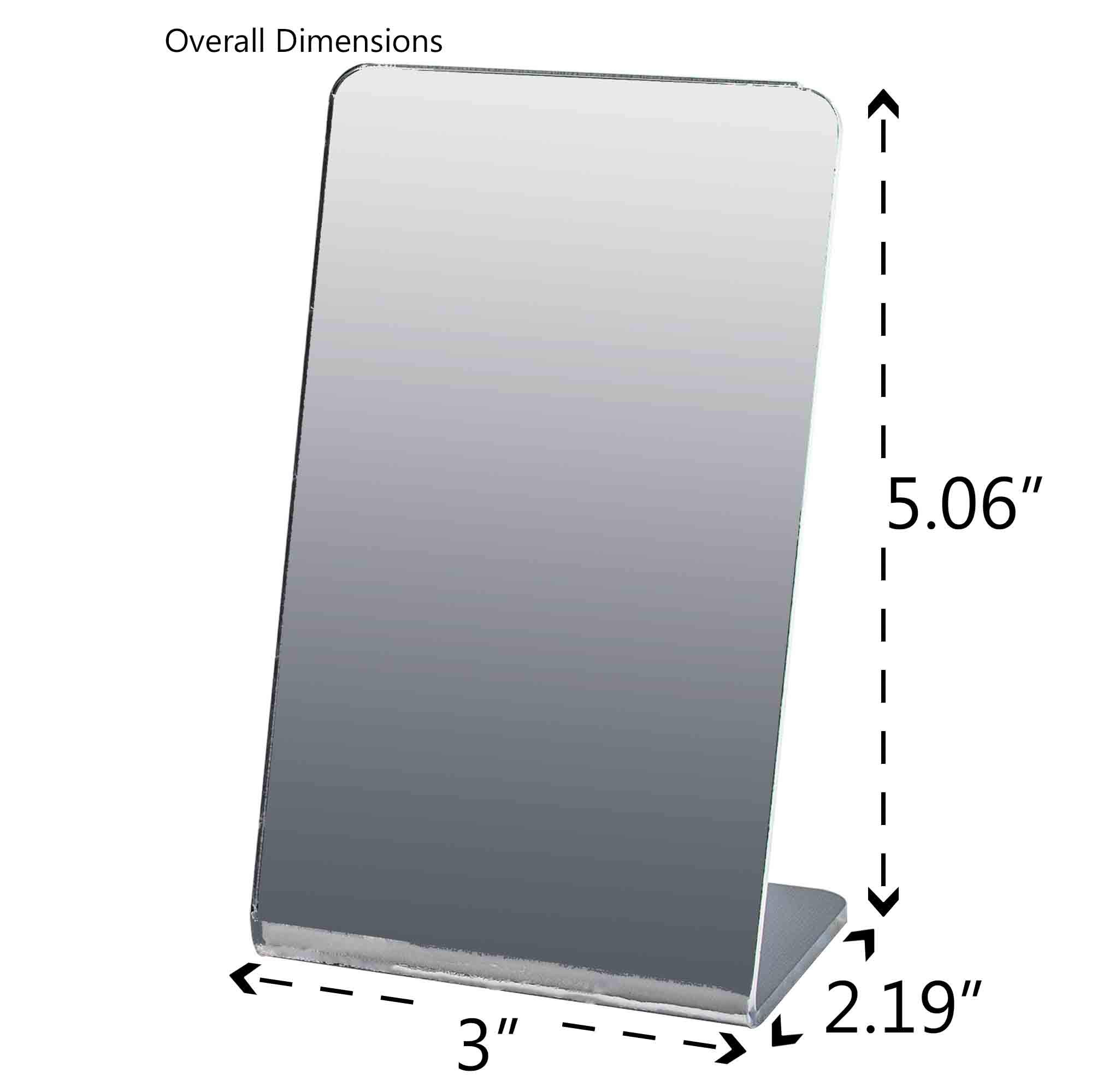Marketing Holders Small Acrylic Mirror Slant Back Counter Top 3” x 5