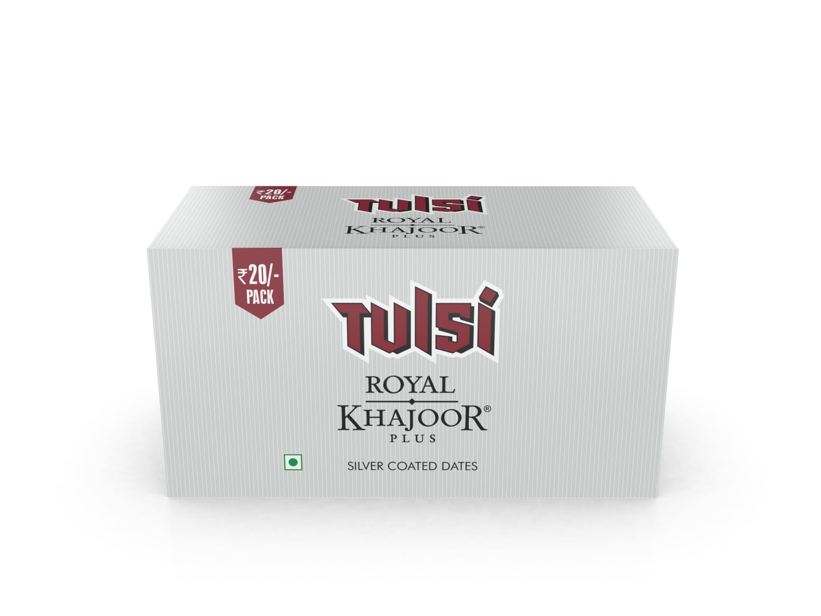 Tulsi Royal Khajoor Plus | Pack of 24 (13g Each) | Silver Coated Khajoor Dates | Mint Mouthfreshner | Zipper Pack (B0CPBGNKND) Amazon Price History, Amazon Price Tracker