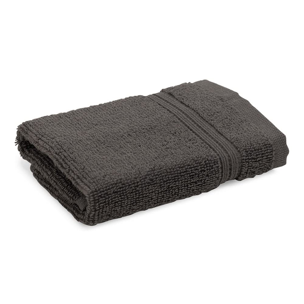 homes r us هومز أر أس J t Home Face Towel, Cha coal - 350 Gsm, 30X30 Cm-5110800106934