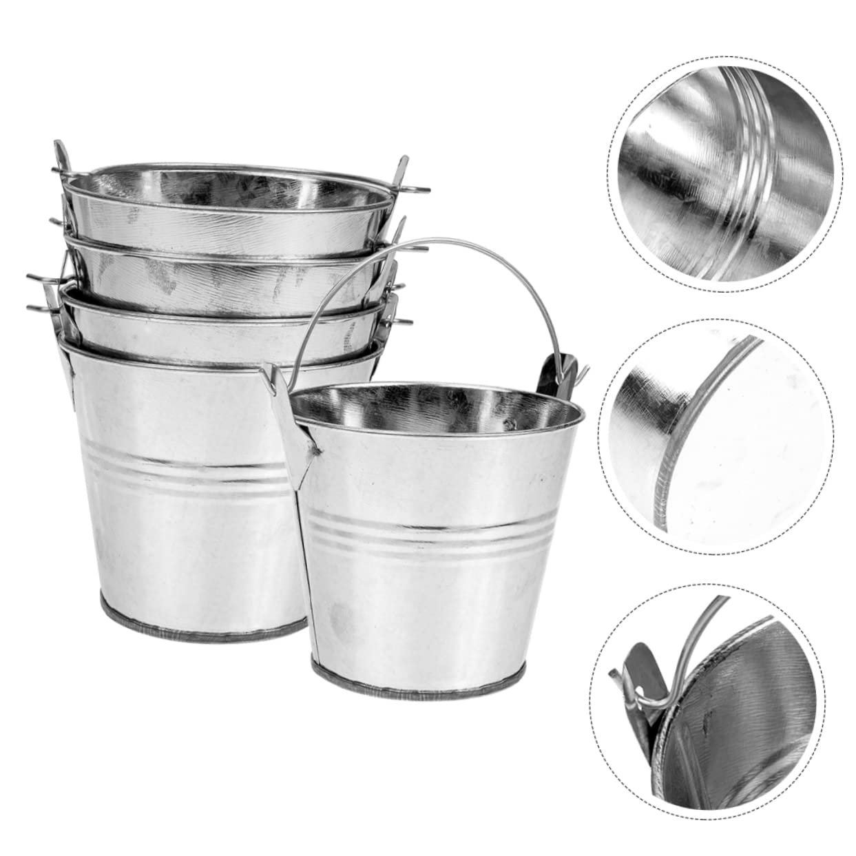 Grand Seau En Métal Avec Anse - Bassine Fleur, Fruits Et Glace | Support En Fer Robuste Et Élégant