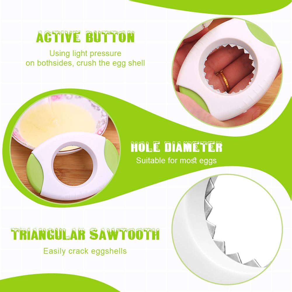 Egg Shell Opener, 2025 New Egg Shell Opener for Hard Boiled, Egg Cracker Tool For Eggs, Stainless steel Eggs Peeling Tool Kitchen Gadgets, Mini Portable Handheld Egg Cracker Tool (1, Green)