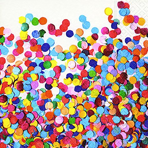20 servetten confetti kleurrijk / feest / verjaardag / carnaval / carnaval 33 x 33 cm