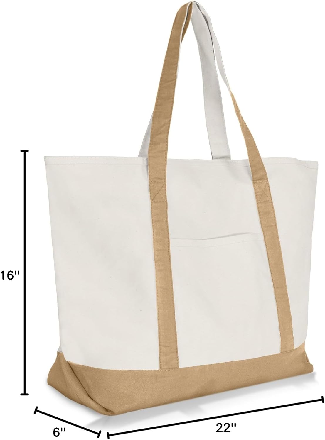 22" Heavy Duty Cotton Canvas Tote Bag (Zippered) - Image 7