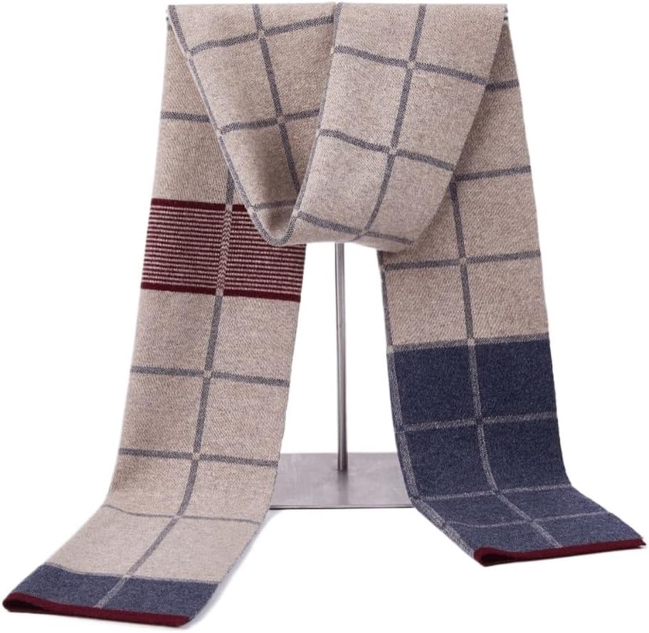 HBJWOV Men's scarf, scarf, winter warmth, casual European and American plaid