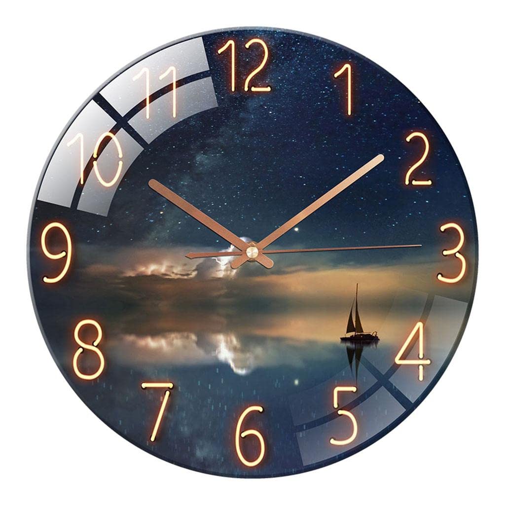 Horloge murale silencieuse pour salon sans tic-tac paysage marin 30 cm