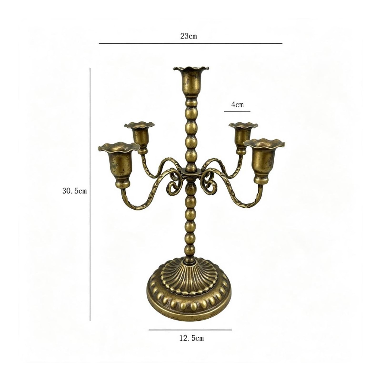 Portacandele in Metallo con E Ornamentali per Mensola E Tavolo Decorazione Classica, style to 1