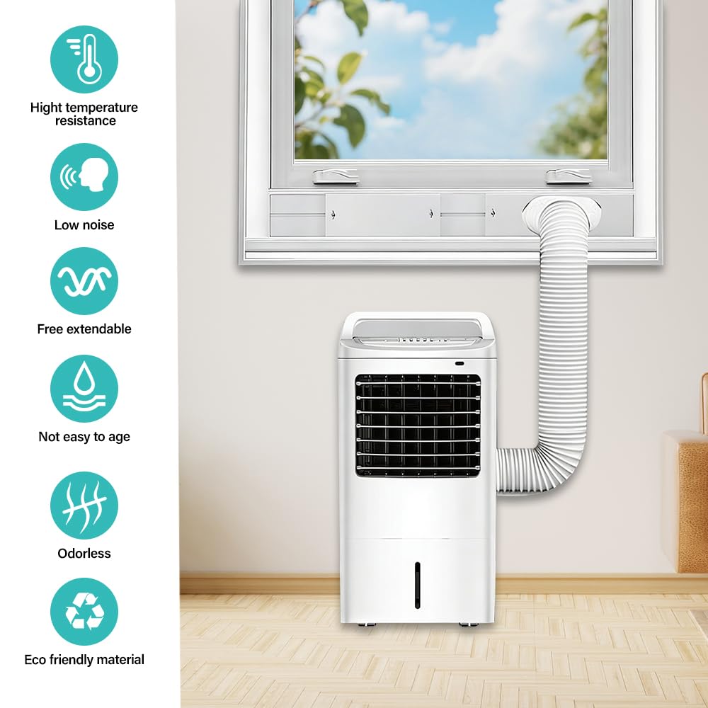 Guarnizione per finestra per condizionatore, set portatile di guarnizioni per finestre AC, retrattili, 43-140 cm, per climatizzatori mobili, asciugatrici, Hot Air Stop da applicare a finestre