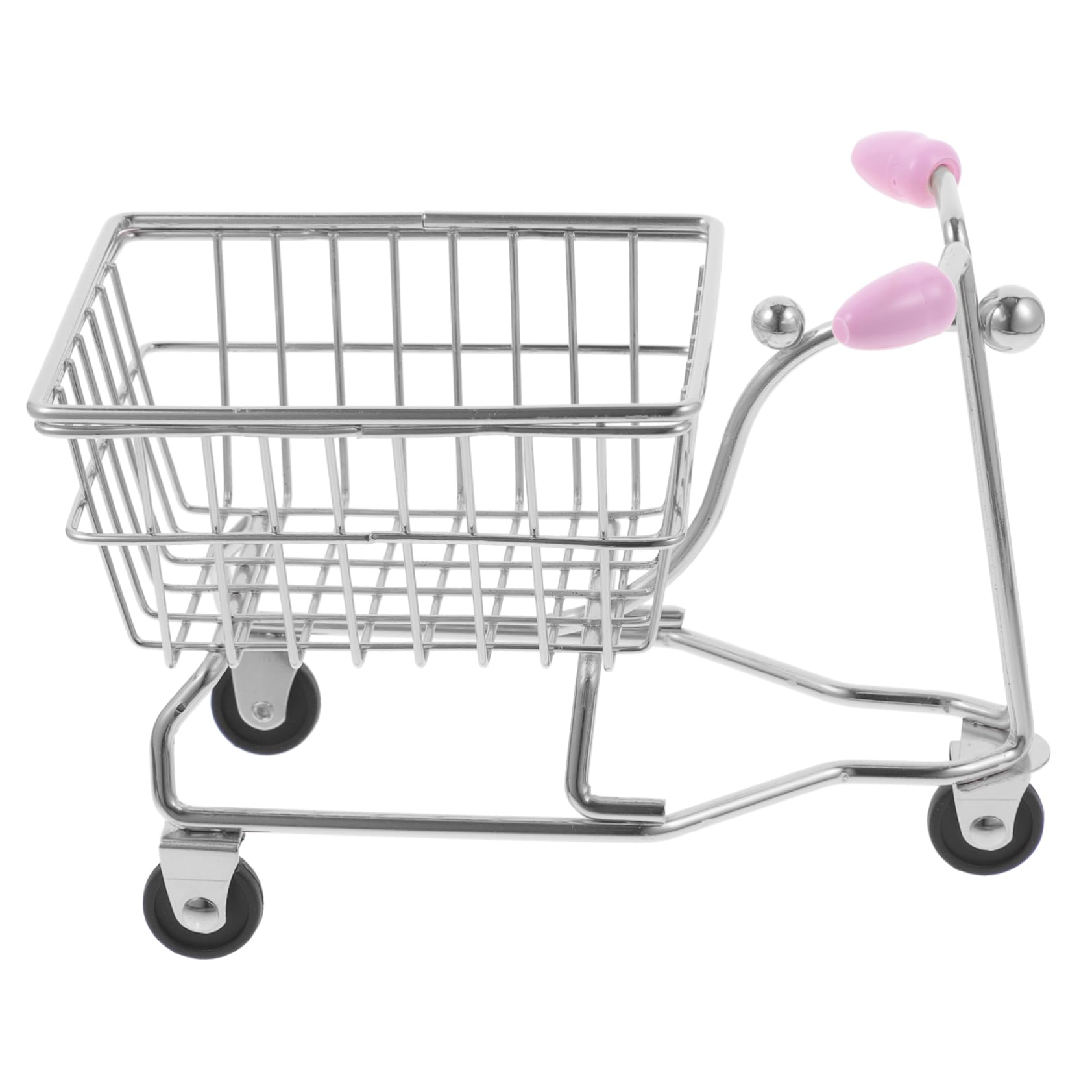 Cabilock Small Supermarket Trolley Case Makeup Sponge Storage Container Decorative Desk Accessory Random Color