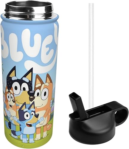 Miniatura 3 de Botella de agua para niños con aislamiento al vacío, de acero inoxidable, con pajita, reutilizable, vaso de vidrio para estudiantes, niños, niñas,