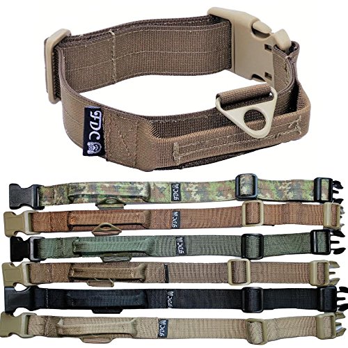 Heavy Duty Tactical Military Army Dog Collars Handle Width 1.5in Plastic Buckle Medium Large M, L, XL, XXL (M: Neck 12