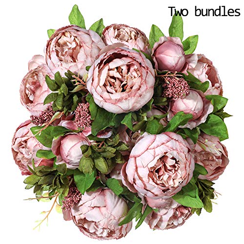 Justoyou - Bouquet di fiori finti con peonie