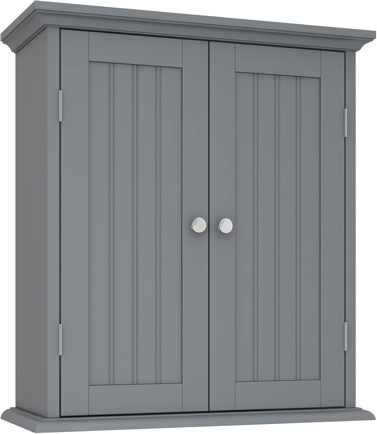 ChooChoo Bathroom Wall Cabinet, Over The Toilet Space Saver Storage Cabinet, Medicine Cabinet with 2 Door and Adjustable Shelves, Cupboard, Grey Grey 8.8"D x 21.1"W x 24"H