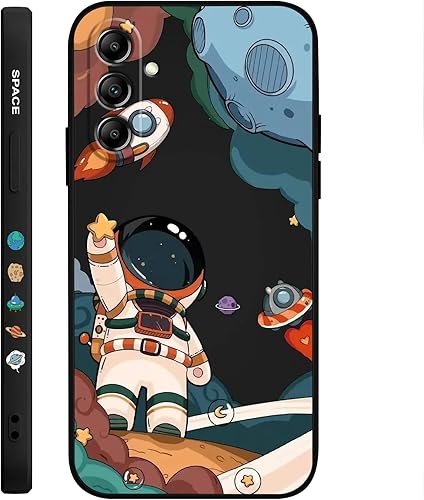 Funda protectora para Samsung Galaxy A14, diseño de patrón de astronauta, anticaída, para Galaxy A14, negro astronauta