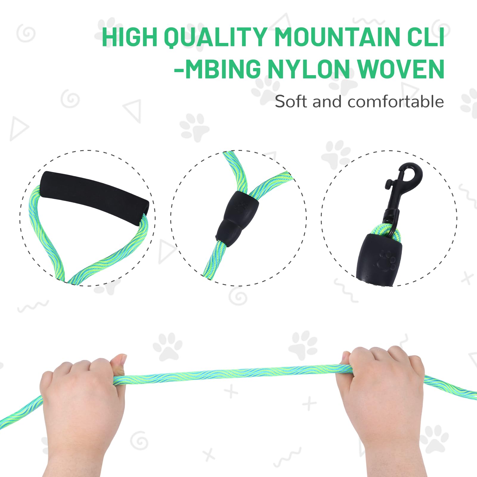 1 Pack Double Dog Lead, Double Ended Lead for Dogs Dog Leads for Small Puppies for Walking 2 Dogs No Tangle - Image 4