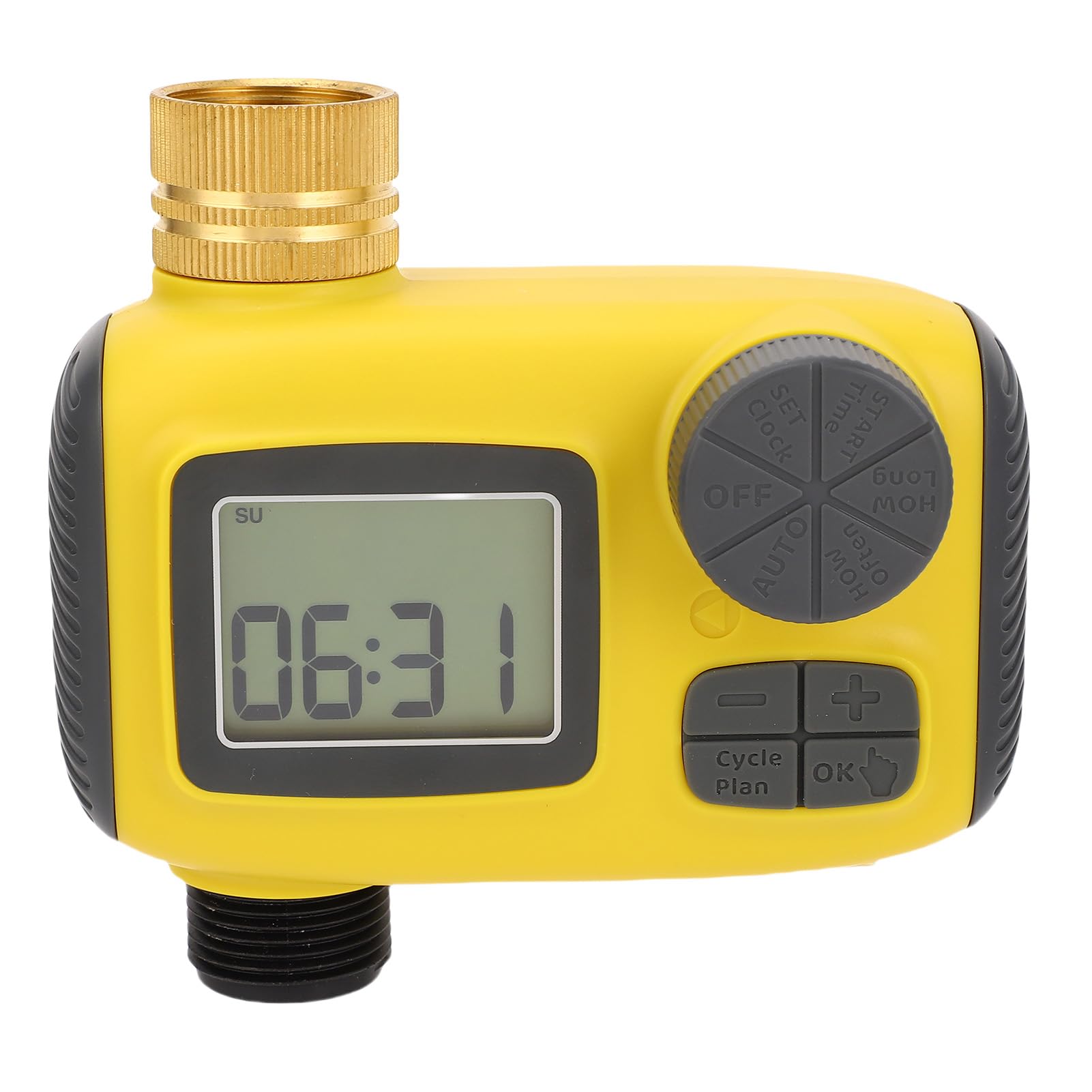 Fockety Programmatore di Irrigazione 1 Uscita, Ingresso in Ottone | Timer per irrigazione per tubo da giardino, IP55 resistente alla pioggia, controller manuale per irrigazione automatica per