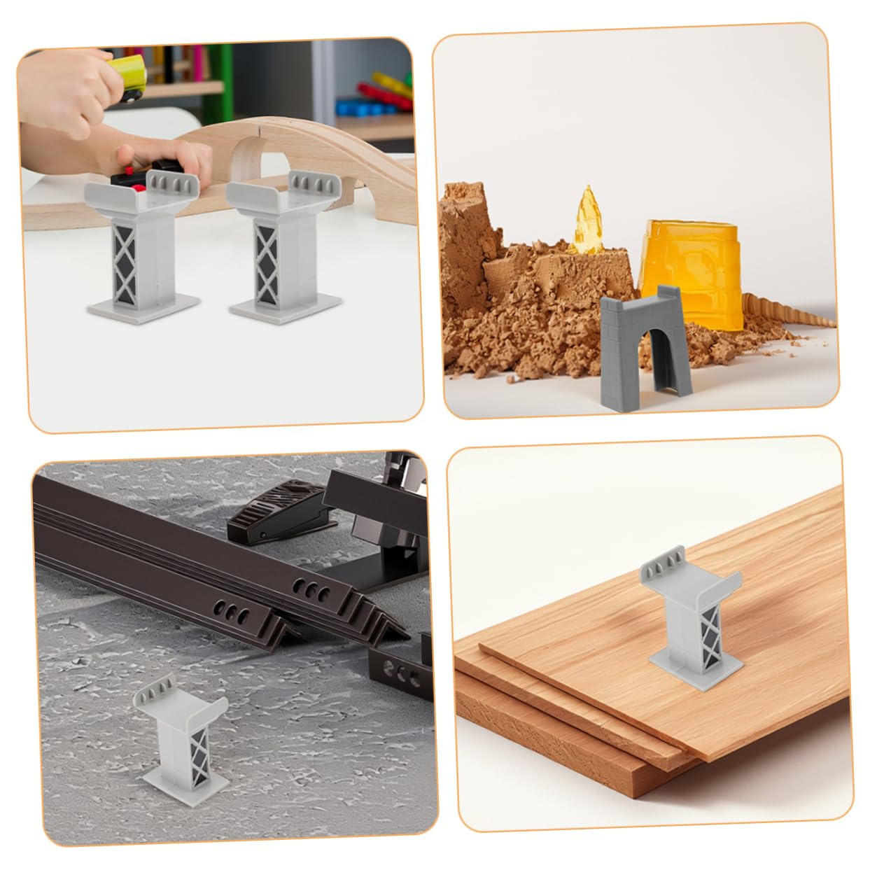 Modèle de Pont pour Jeux 6 Pièces en Plastique, Support de Pilier Ferroviaire Résistant et Sécurisé pour Accessoires de Rails de Train