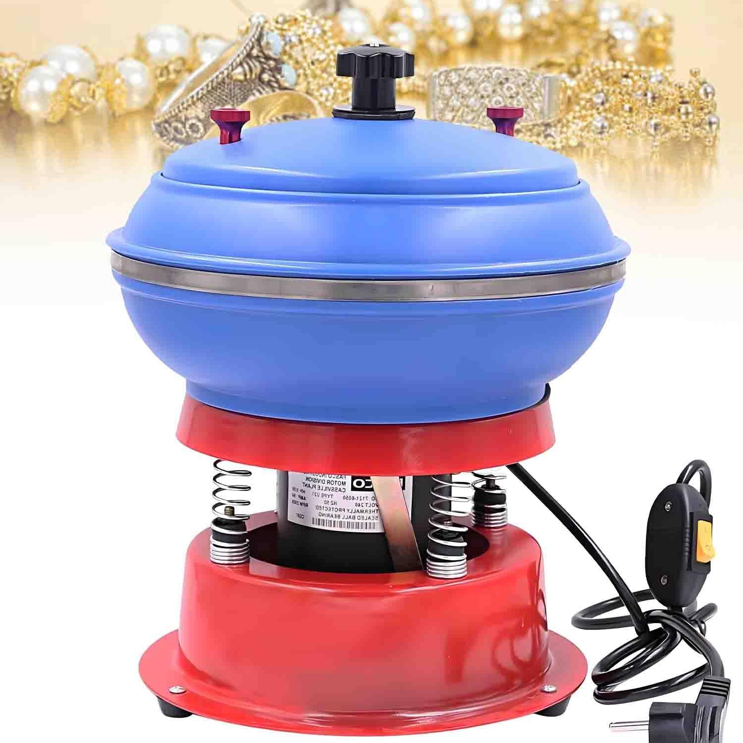 UORDBY Vibrating Polishing Drum Vibrating Bowl, Jewelry Tools Vibrating Polisher, Vibratory Tumbler for Metal Parts, for Jade Crafts Burr Removal & Polishing