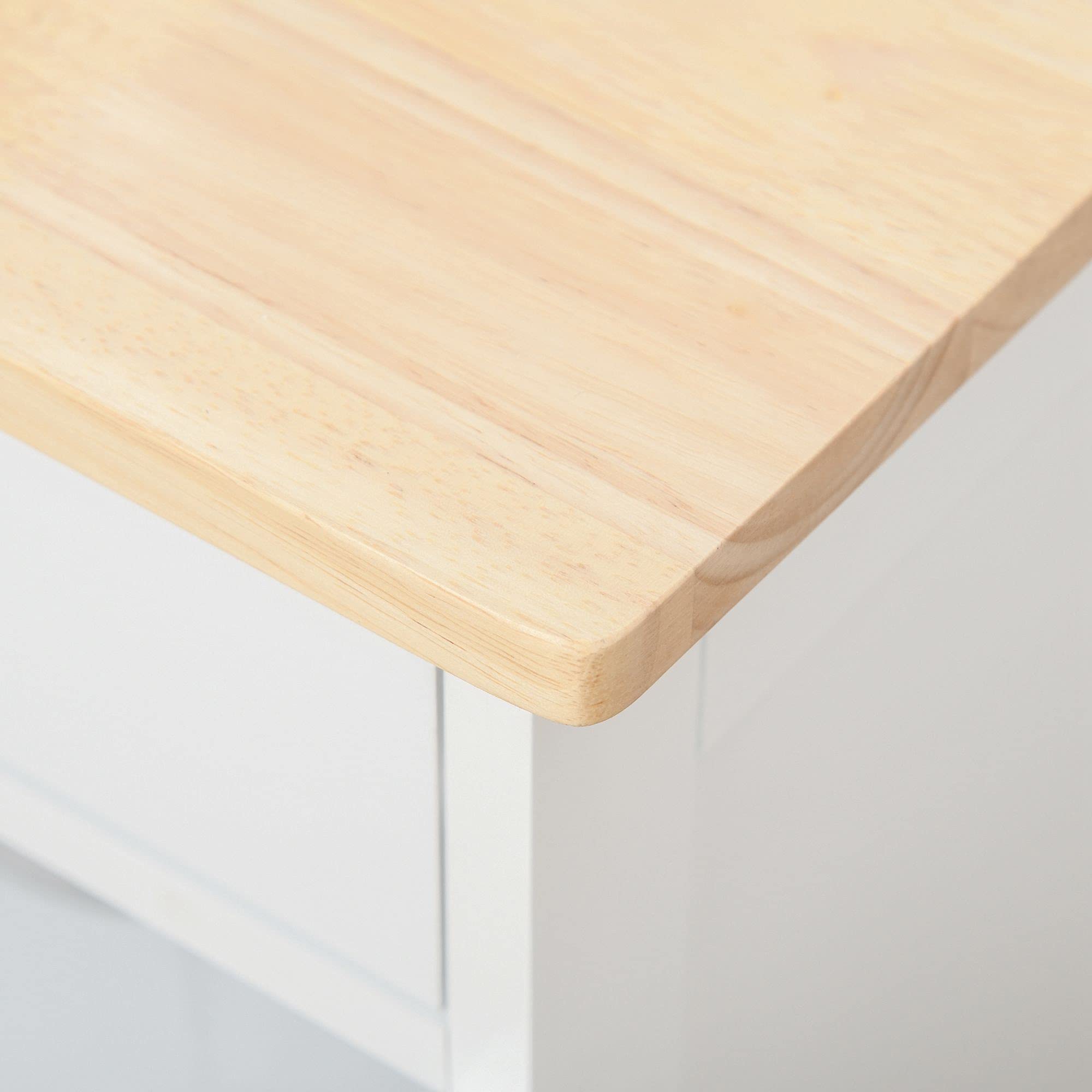 HOMCOM Desserte de Cuisine Multi rangements 2 placards tiroir casier 9 Bouteilles MDF Blanc Plateau Bois Caoutchouc