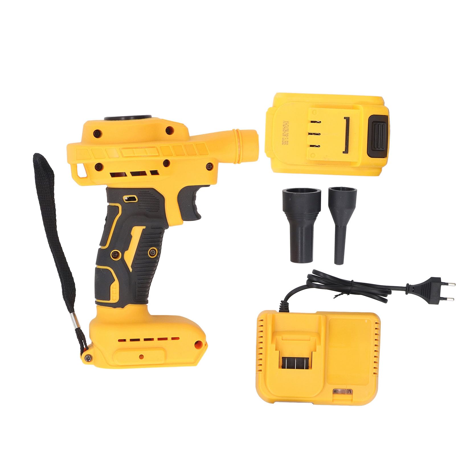 Soplador de Aire Eléctrico, Pistola de Soplado Recargable Inalámbrica de 18 V con 8 Niveles de Fuerza Eólica y Tecnología de Turboalimentación, para Limpieza de Residuos de (Enchufe Europeo)